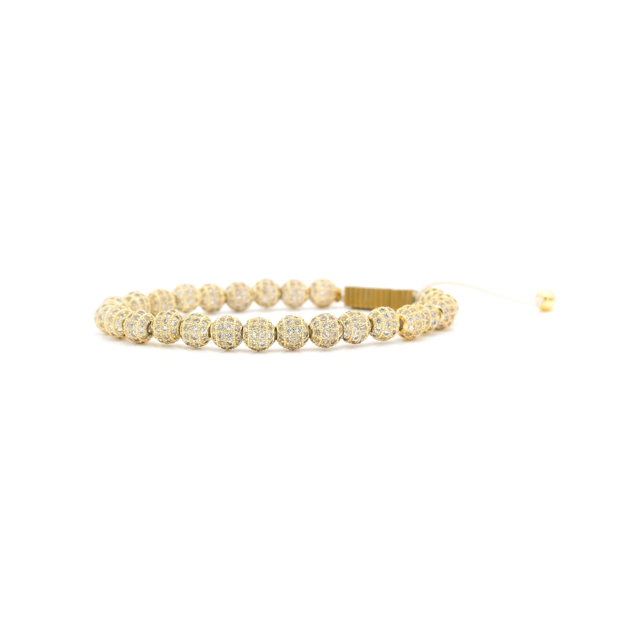 Handcrafted designer stone bracelet with gold cz diamond beads - popvibe