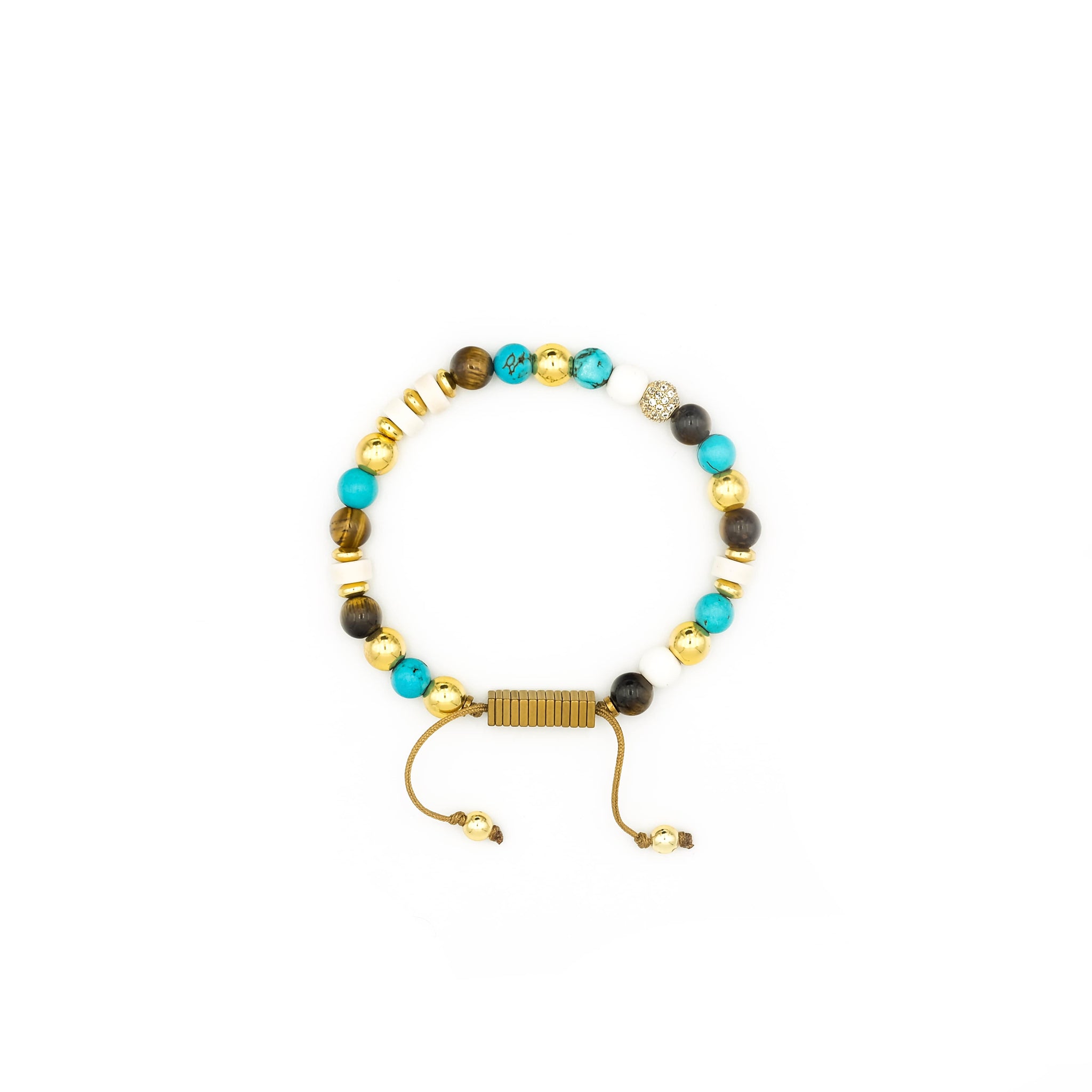 Turquoise, Tiger Eye, Coral & Hematite Bracelet | Coral Reef Alliance
