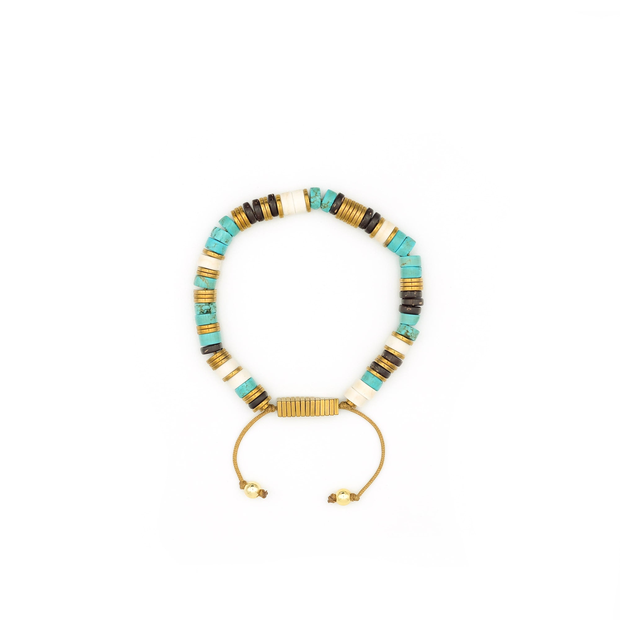 Turquoise, Coconut Wood & Hematite Heishi Bracelet | To Write Love On Her Arm