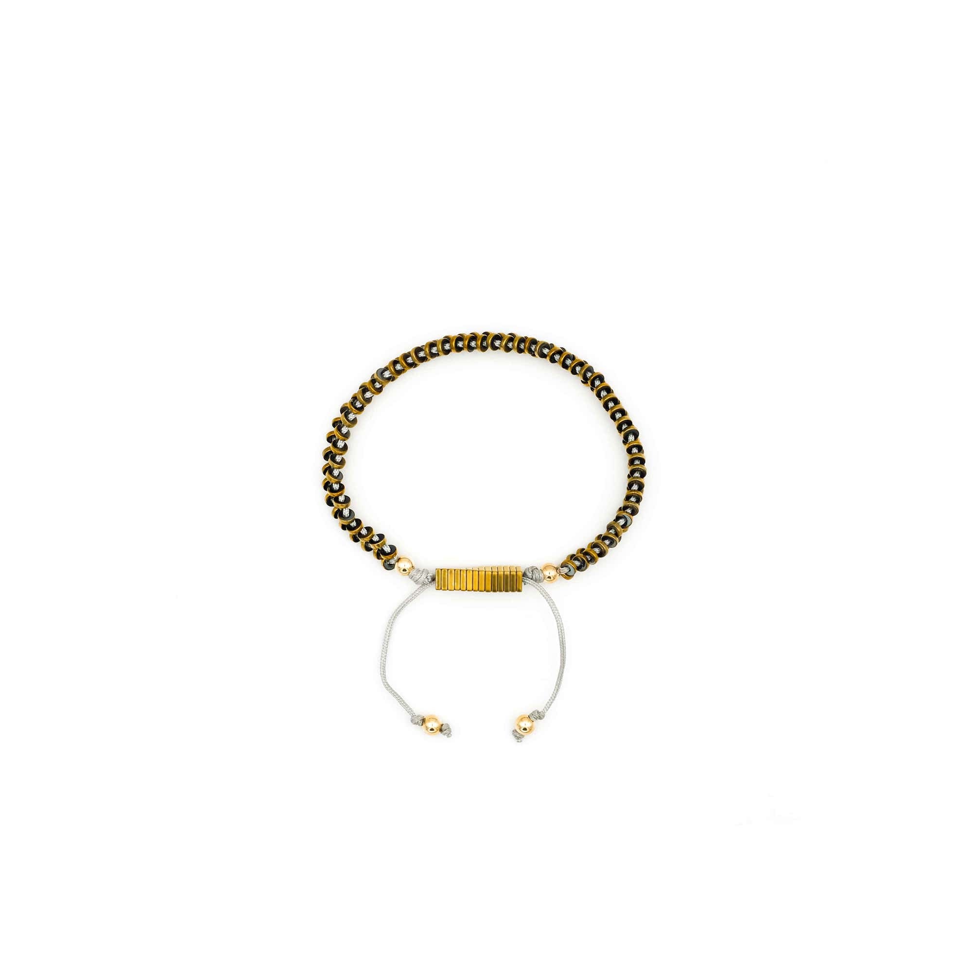 Handcrafted designer stone jewelry gold hematite bracelet - popvibe