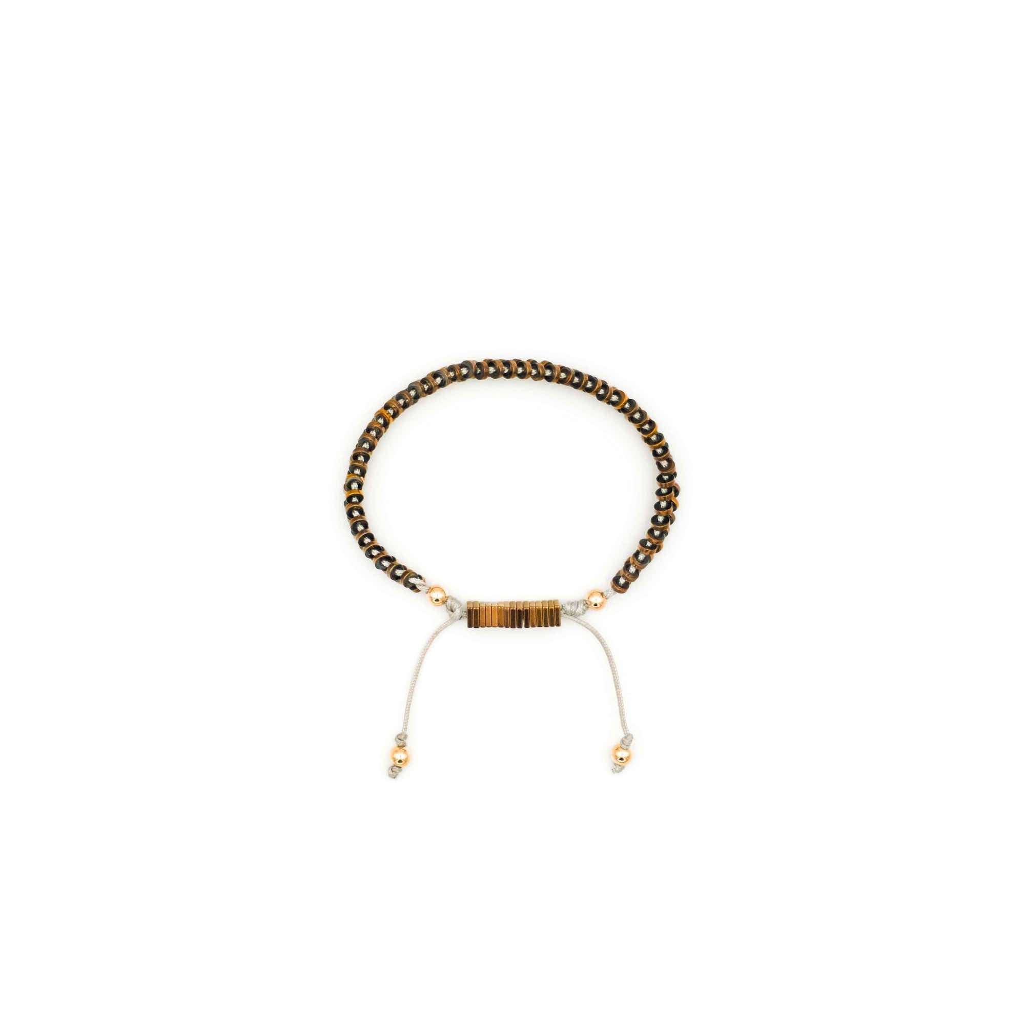 Handcrafted designer stone jewelry bracelet rose gold hematite - Popvibe