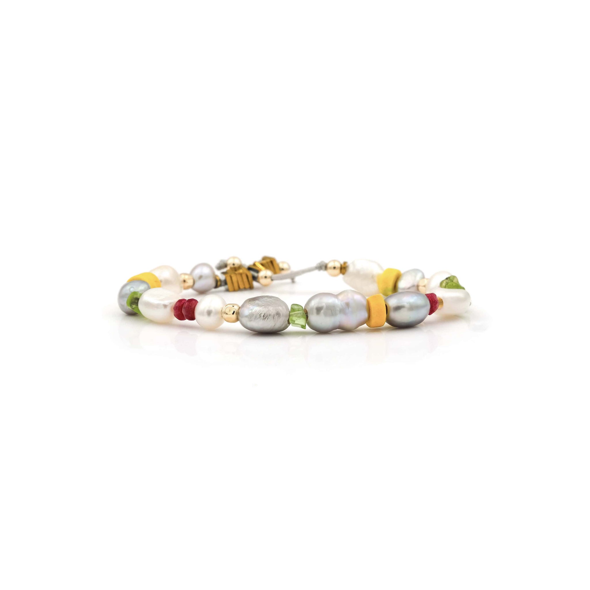 Handcrafted designer stone vibe jewelry pearl, jasper bracelet - popvibe